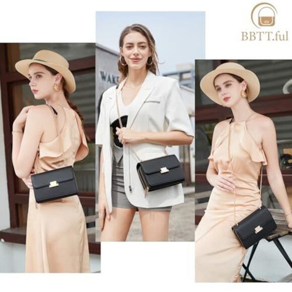 Stylish Square Strap Bags For Chain Strap Crossbody Satchel Medium Textured - Picture 2 of 9